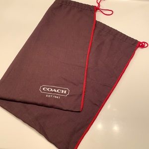 Coach dust bag for purse storage brown/red